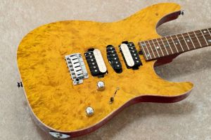 T's Guitars DST-Pro 24 Mahogany Limited "5A Burl Maple" -Amber-【極少生産モデル】