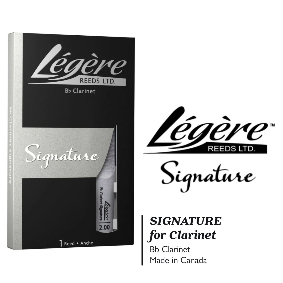 【試奏のみ】B♭クラリネット用樹脂リード 3枚セット Legere 