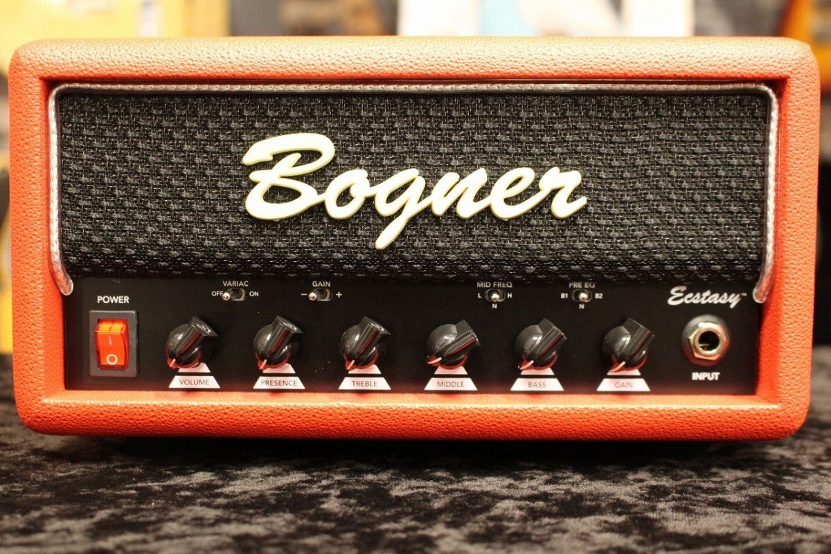 ギター Bogner ECSTASY RED MINI Bogner Ecstasy Mini Head Custom Color Red Tolex/Brown Grill