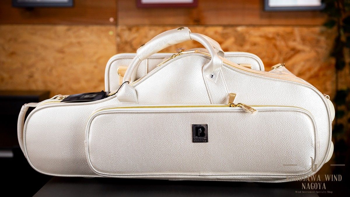 ヒロアキ♡超美品♡金メッキ サックス本体 ケース付き 新色！BroPro ブロプロ アルトサックスケース レザータイプ W700