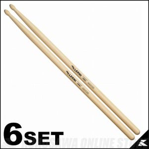 LERNI DRUM STICKS HICKORY STANDARD SERIES H-140ALW（14mm×419mm） 《ドラムスティック》【6セット】【送料無料】(ご予約受付中)