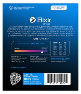 Elixir シリーズ データCD 改訂版 エリクサー エレキギター弦 バラ 4本セット ゲージ：074 16274