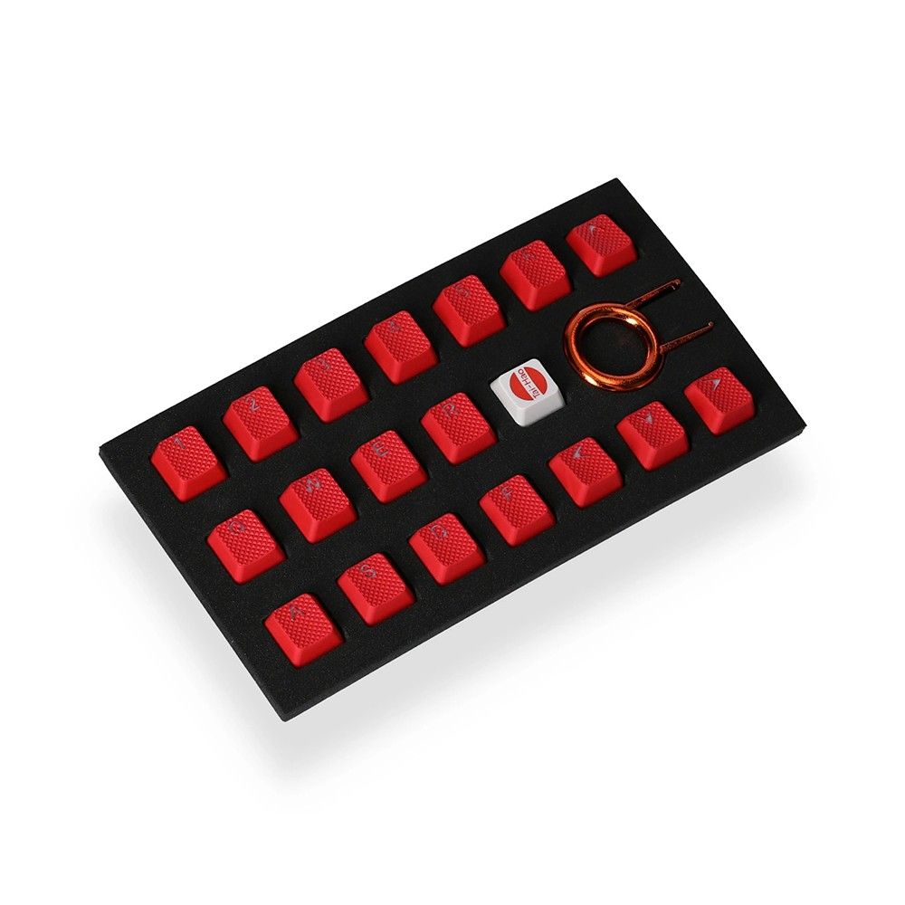 Tai-Hao Rubber Gaming Backlit Keycaps-18 keys Red
