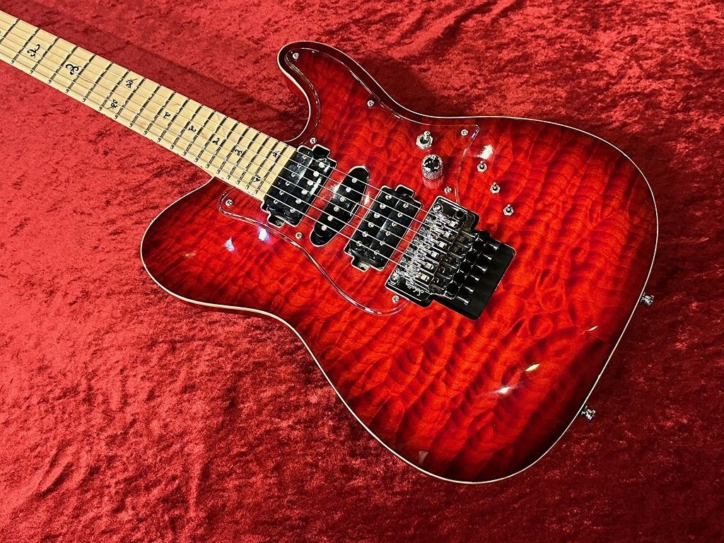 Cross Edge Quilt Top / Raspberry Red Burst (GLOSS) クロサワ楽器店 日本最大級の楽器通販サイト