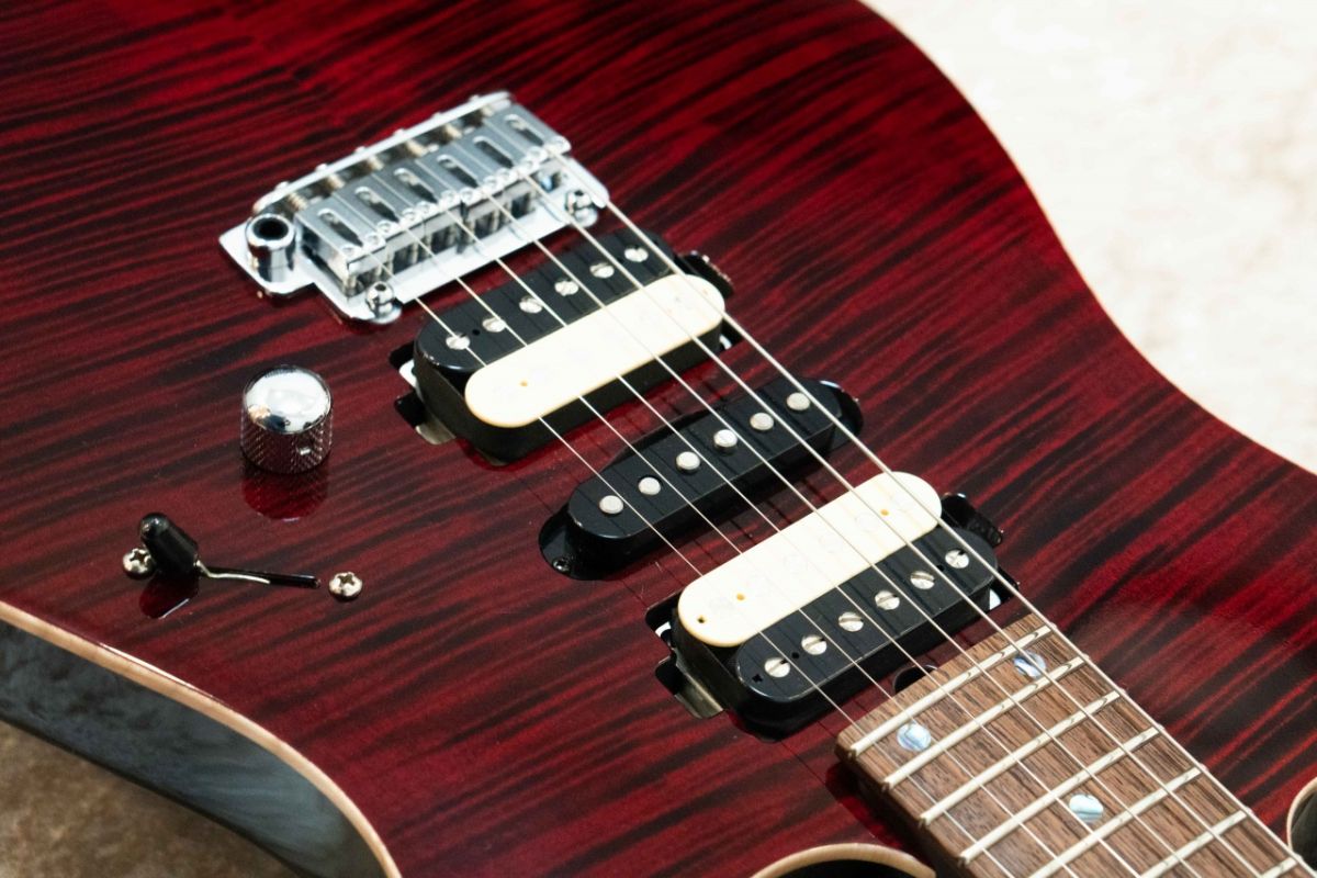TS Guitars セミオーダー DST-24 赤 DST-Pro 24 Mahogany Limited -Black Cherry- 【USED