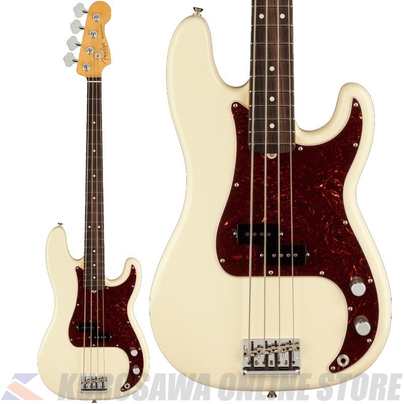 American Professional II Precision Bass, Rosewood, Olympic White