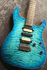 T's Guitars DST-Pro24 Type2 4A Grade Quilt Maple Top/Mahogany Back Bora Bora Blue Burst #032492