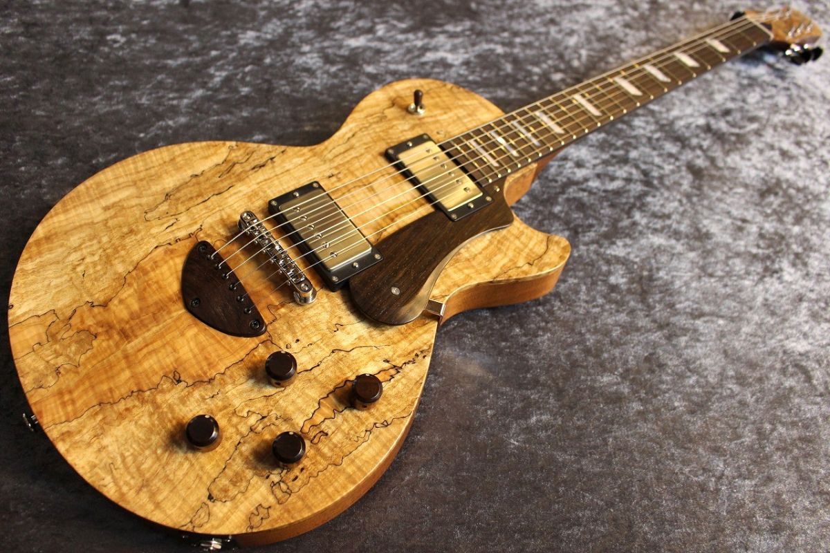 Custom Grain Arched Spalted Maple Top Jacaranda FB Matt