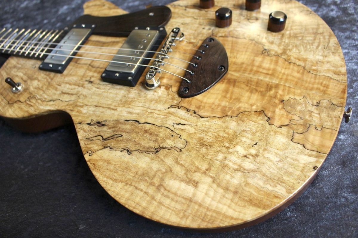 Custom Grain Arched Spalted Maple Top Jacaranda FB Matt