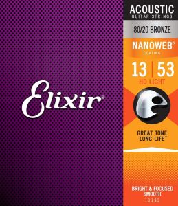 Elixir NANOWEB 80/20 BRONZE HD LIGHT #11182 【13-53/アコースティックギター弦】
