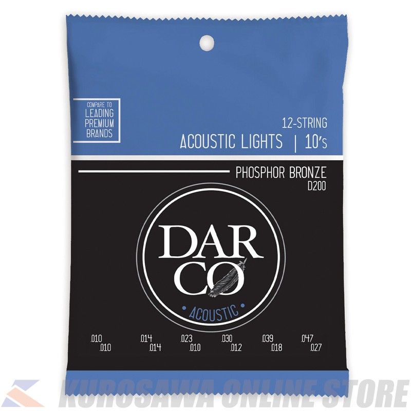 Darco Acoustic Guitar Strings Phosphor Bronze (12弦 Light)[D200