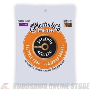Martin Authentic Acoustic Flexible Core Guitar Strings Phosphor Bronze (Custom Light)[MA535FX] 【ネコポス】【マーティンギター・公式グッズ取扱店】