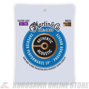 Martin Authentic Acoustic SP Guitar Strings Phosphor Bronze (Custom Light) [MA535] 【ネコポス】【マーティンギター・公式グッズ取扱店】