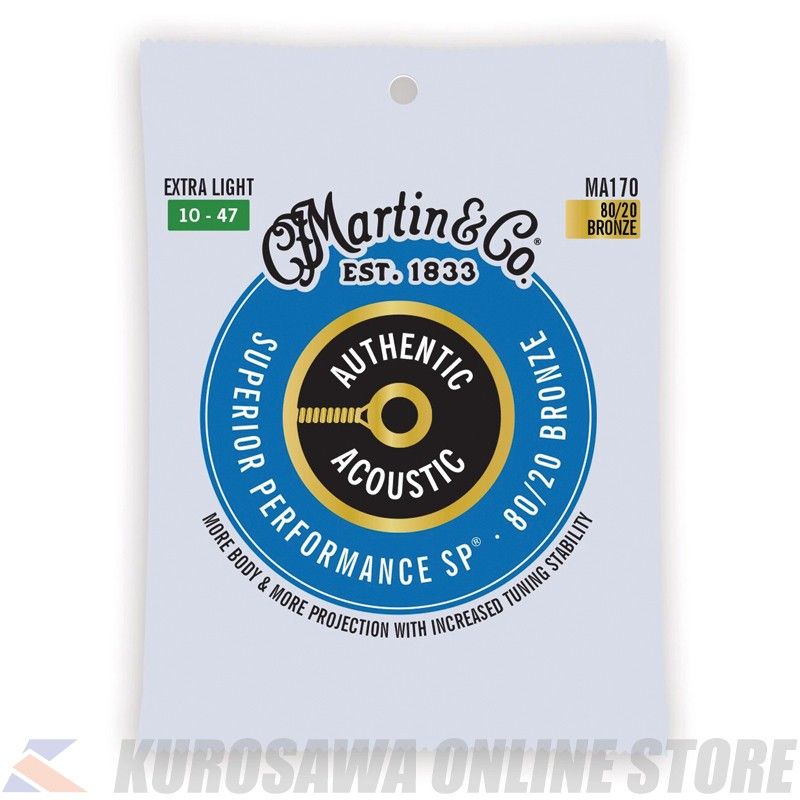Authentic Acoustic SP Guitar Strings 80/20 Bronze (Extra Light