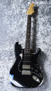 General S/SSH Alder Flame Neck Medium Aged ~Black Over Lake