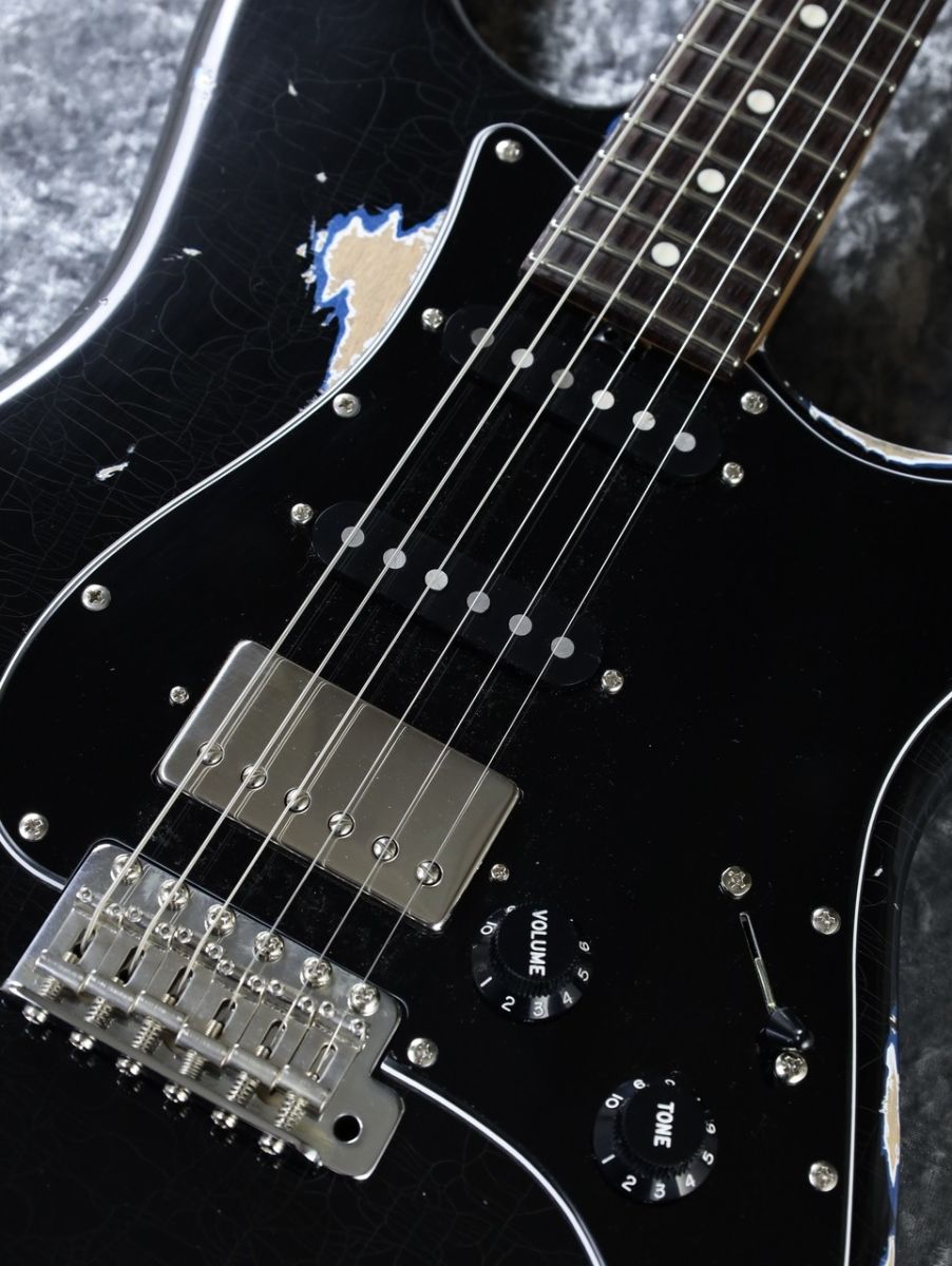ギター Red House Seeker S / SSH Alder Aged General S/SSH Alder Flame Neck Medium Aged ~Black Over Lake