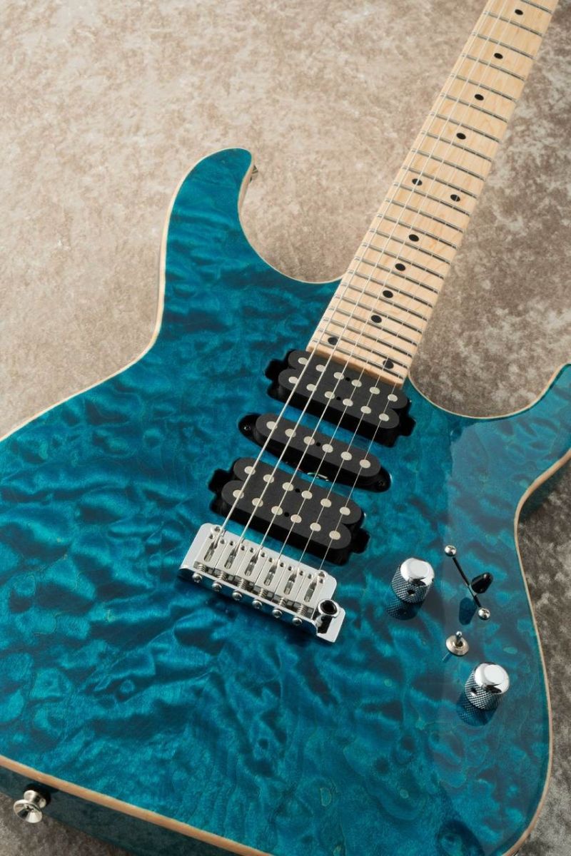 Angel w/Reverse Black Headstock -Deep Bora Bora Blue with