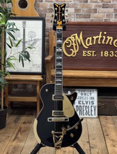 G6134TG FSR Penguin with String-Thru Bigsby Black
