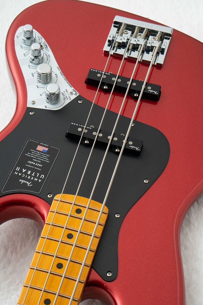 American Ultra II Jazz Bass Maple Fingerboard Sinister Red
