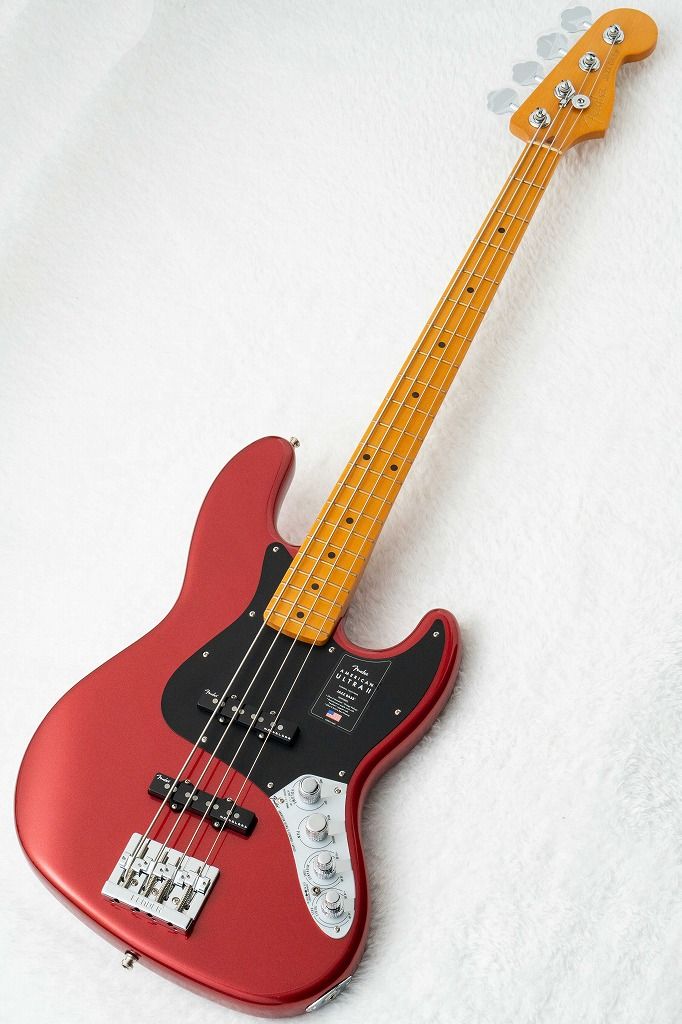 American Ultra II Jazz Bass Maple Fingerboard Sinister Red