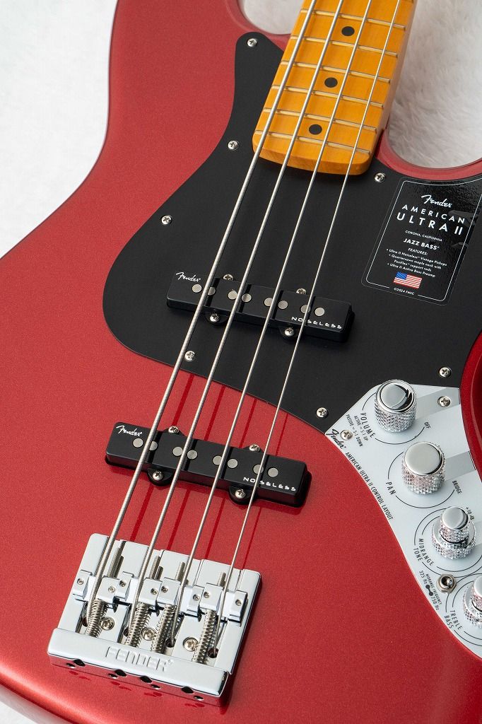 American Ultra II Jazz Bass Maple Fingerboard Sinister Red