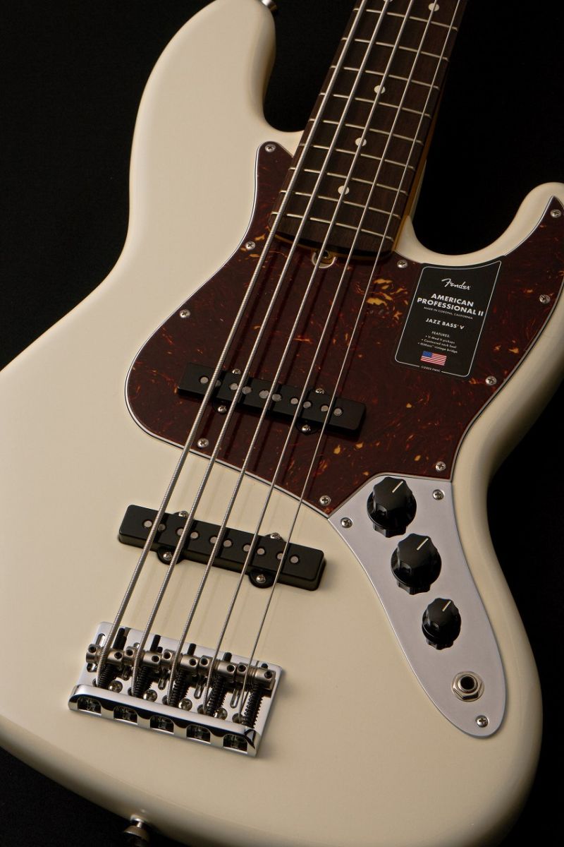 American Professional II Jazz Bass V -Olympic White