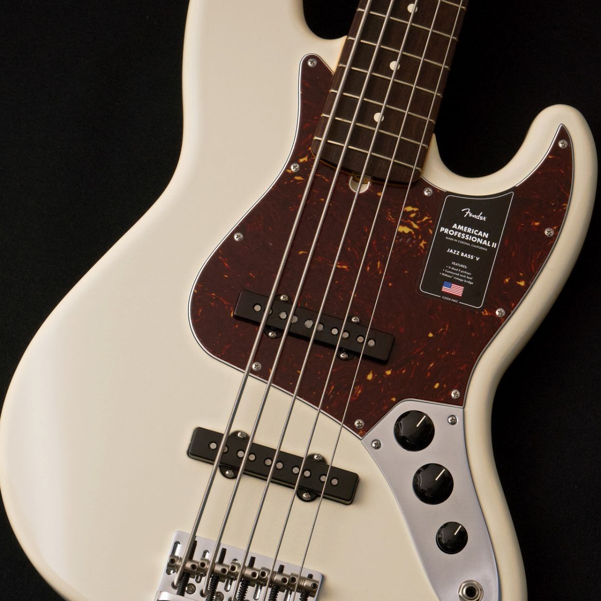 American Professional II Jazz Bass V -Olympic White