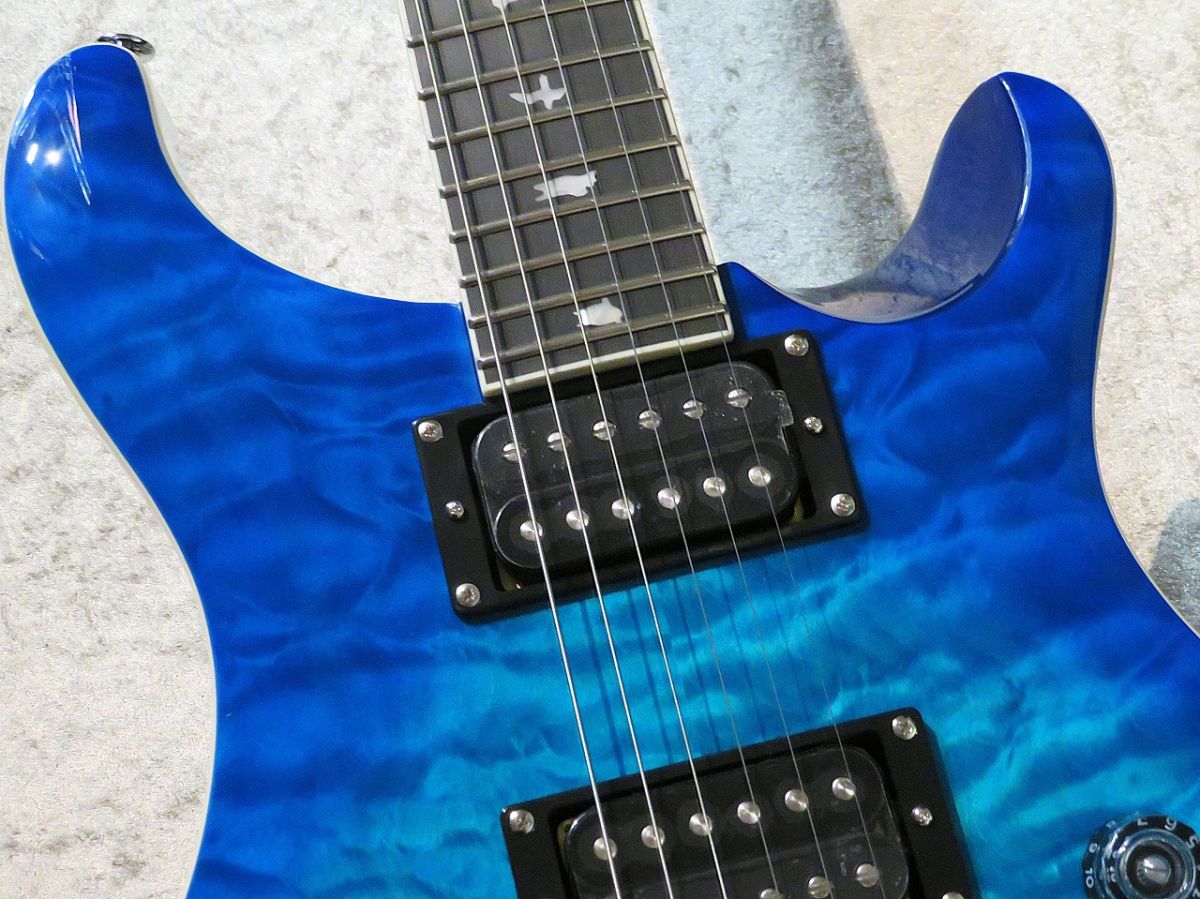 G.W最終セール！！24F メタリックブルー エレキギター Blue Electric Guitar, Basswood Body, 22 Frets, SSS Pickups