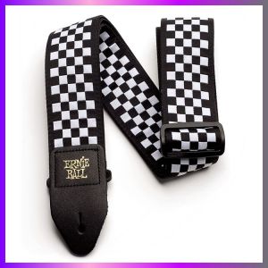 ERNIE BALL Classic Jacquard Guitar Strap/Bass Strap - Black & White Checkers (P04149)《ギターストラップ》《新品》【町田店】