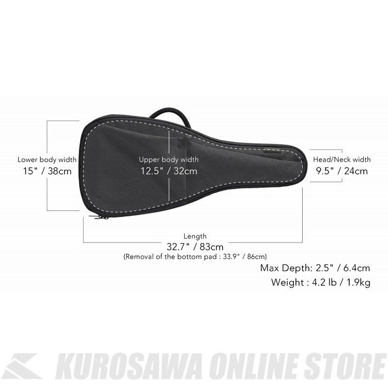 BRISQ-HG Charcoal Grey ヘッドレスギター用バッグ | 【クロサワ楽器店