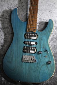 FERNANDES エレキギター ブルー 24フレット ハードケース付き Amazon | ハンドメイドヘッドレスグレーバーストエレクトリック