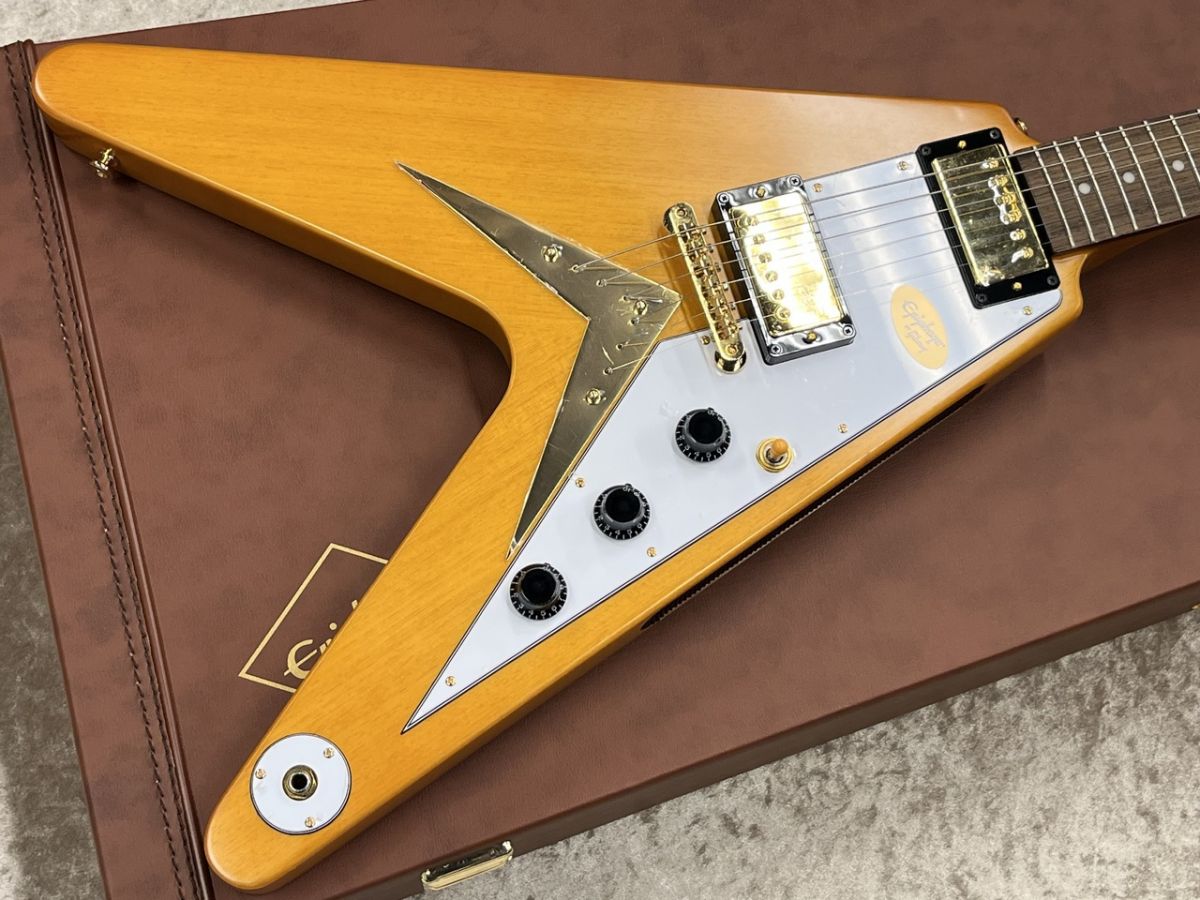 Inspired by Gibson Custom 1958 Korina Flying V Aged Natural s/n