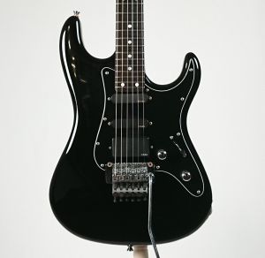 エレキギター ブラック 24フレット ハムバッカー ブリッジとメープルフレットを備えた頑丈なエレキギター,黄色と