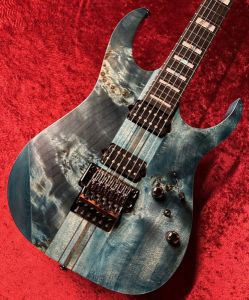 Ibanezエレキギター 青/グレー/カバー&ピック付き Ibanez (アイバニーズ) エレキギター RG7421PB-SBF (Sapphire