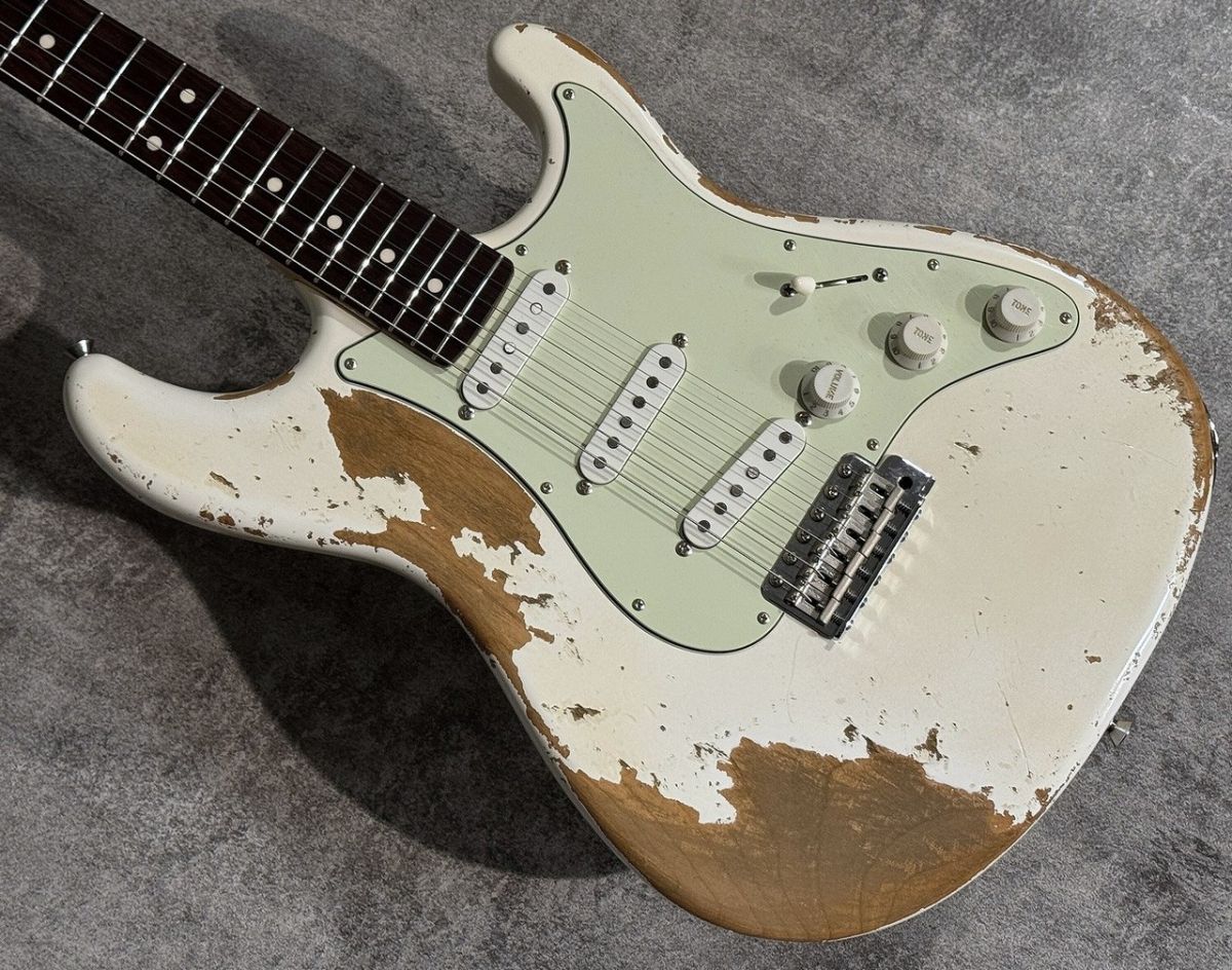 Stargazer SSS Alder/Vintage Rosewood FB/Olympic White Heavy Aged