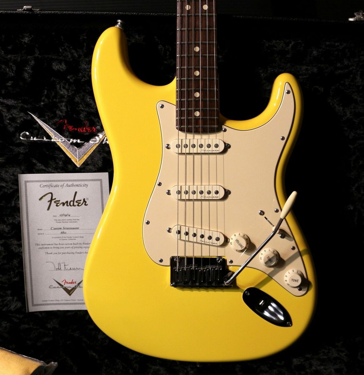 最終価格Fender カスタムショップ　ストラトキャスター　グラフィティイエロー Master Built Custom Stratocaster Jeff Beck Style NOS Graffiti