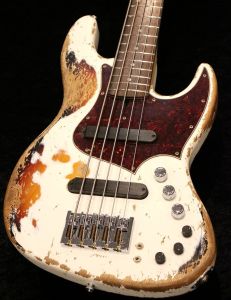 Xotic Custom Order XJ-1T 5st MH Super Heavy Aged / Olympic White over 3 Tone Burst