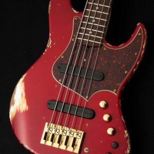 Xotic XJ-1T 5st Heavy Aged w/Matching Head, Gold Parts -Dark Candy Apple Red- #3428