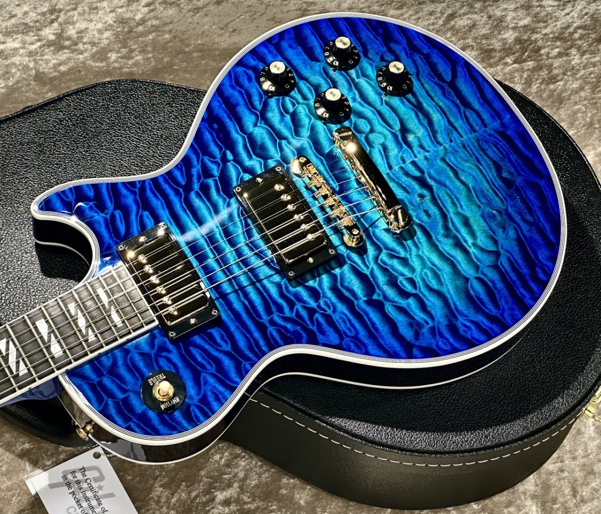 1968 Les Paul Custom 7A Quilt Top 5PC Neck Trans Blue Burst Gloss