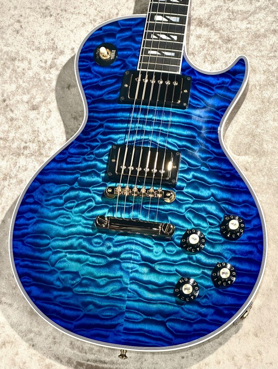 1968 Les Paul Custom 7A Quilt Top 5PC Neck Trans Blue Burst Gloss