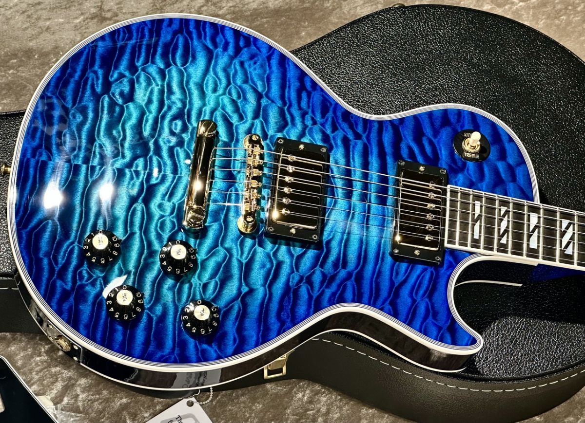 1968 Les Paul Custom 7A Quilt Top 5PC Neck Trans Blue Burst Gloss