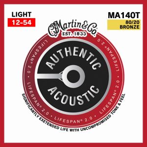 Martin MA140T 80/20 BRONZE Light (.012 - .054) 【AUTHENTIC ACOUSTIC LIFESPAN® 2.0】