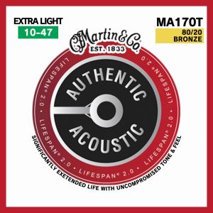 Martin MA170T 80/20 BRONZE Extra Light (.010 - .047) 【AUTHENTIC ACOUSTIC LIFESPAN® 2.0】