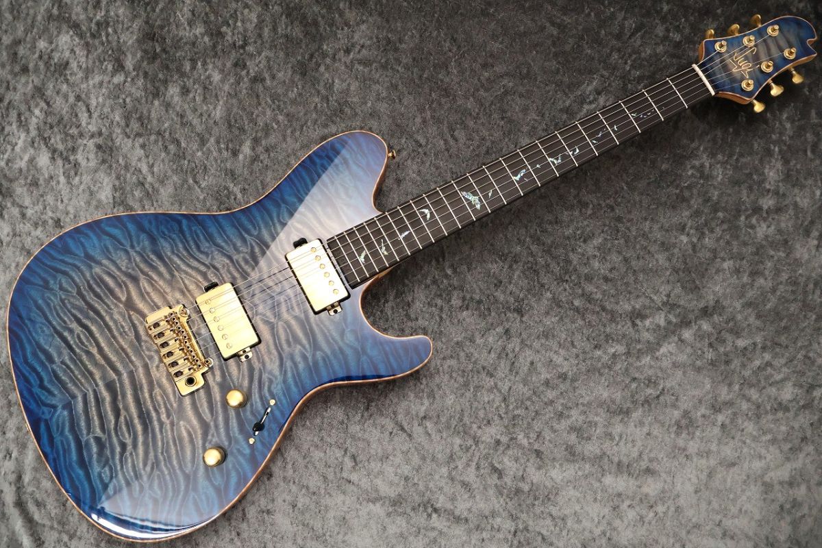 Custom Order DS496E 6A Quilt Maple/HM/F-Maho Dark See Through Blue