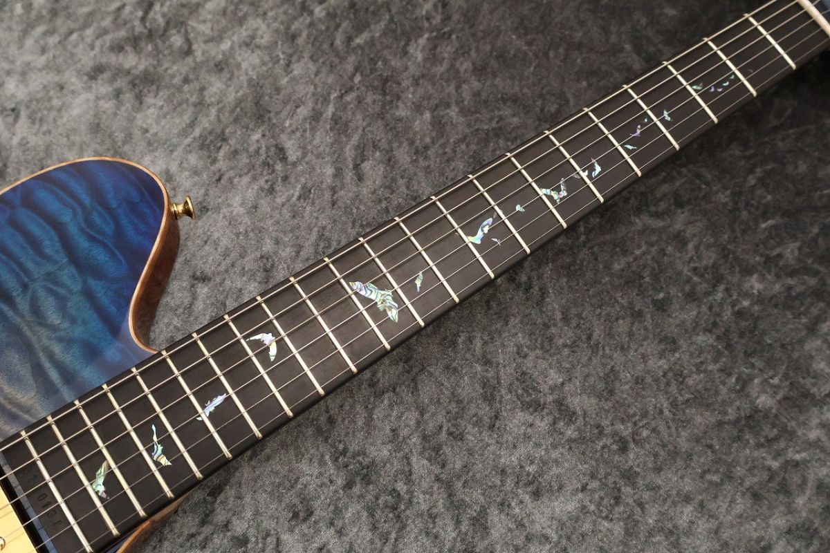 Custom Order DS496E 6A Quilt Maple/HM/F-Maho Dark See Through Blue
