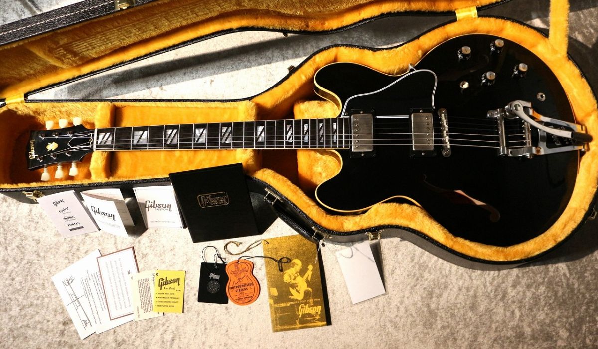 1964 ES-335 Split Block Ebony Finderboard w/Bigsby VOS #150217