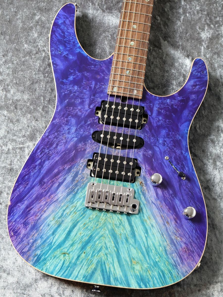 Custom Order DST-Pro24 HSH 5A Waterfall Burl Maple/Ash Aqua Violet