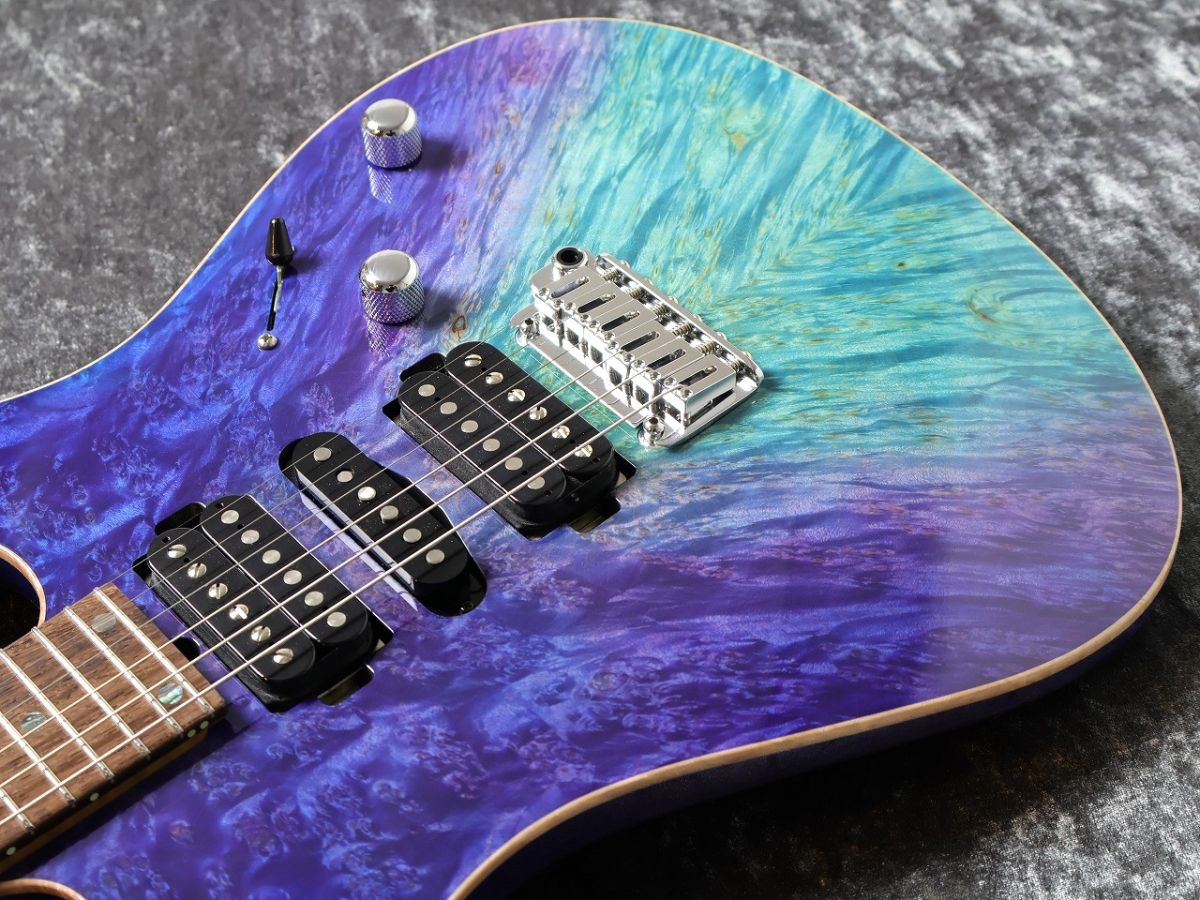 Custom Order DST-Pro24 HSH 5A Waterfall Burl Maple/Ash Aqua Violet