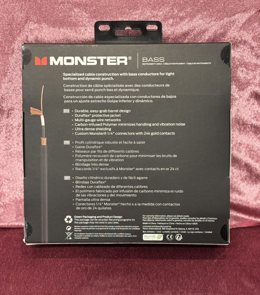 Monster Bass Instrument Cable 12FT 3.6M SS | 【クロサワ楽器店