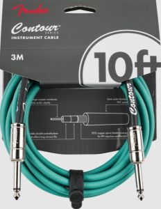 Fender Contour Series Instrument Cables Sherwood Green 10FT(3m) 【楽器用ケーブル】【シールド】